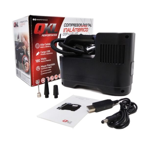 Compresor Digital Inalámbrico 12v/220v Led Auto Bici Moto - Imagen 1